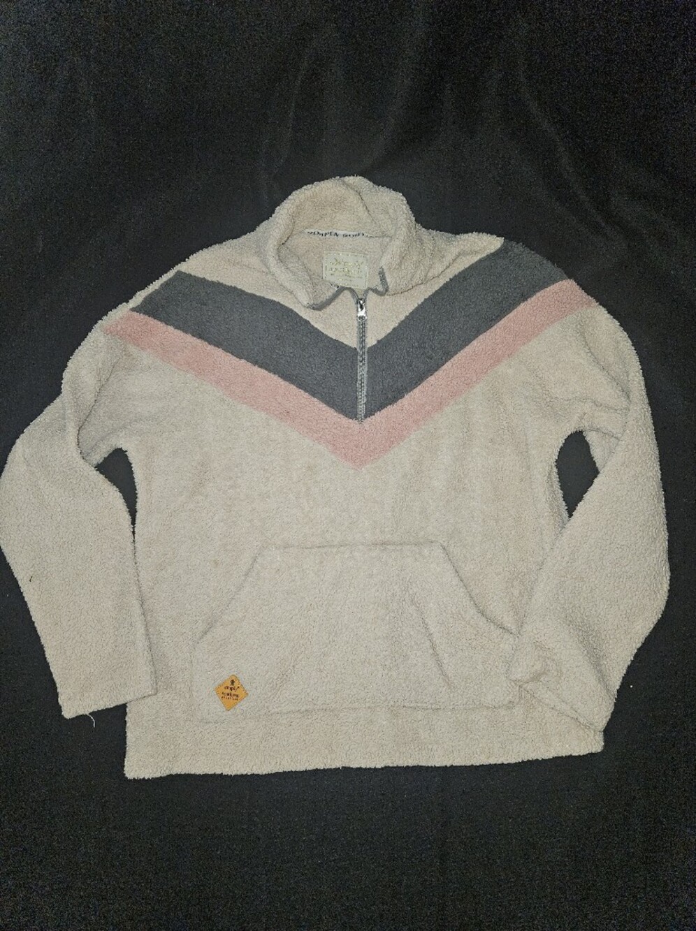 Simply Southern Pink Grey Sherpa Pullover Jacket